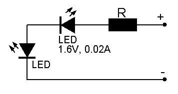 Rezistorul este conectat în serie cu LED-ul