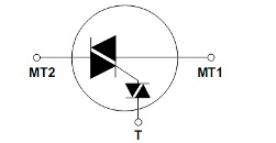 Triac de tip quadrac. Schema schematică