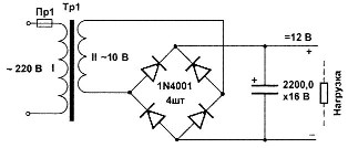 Circuit de alimentare electrică nestabilizat