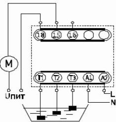 Schema de conectare a pompei la RKU-1M