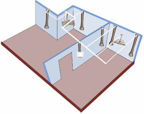 O variantă a diagramei de cablare din interiorul tavanului