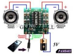 Amplificator audio clasa D cu două canale cu 3W / canal