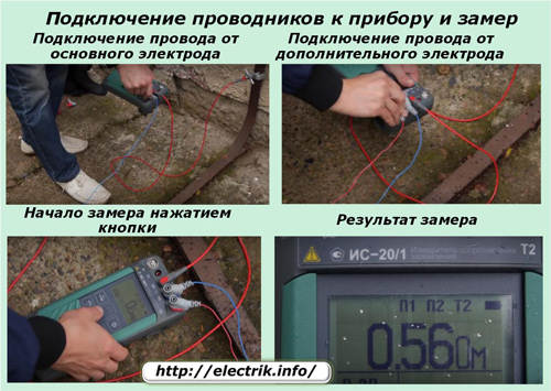 Conectarea conductorilor la dispozitiv și măsurarea