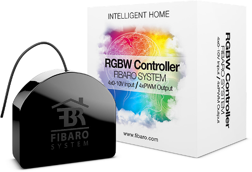 Controler RGBW (Roșu Verde Albastru Alb) pentru benzi cu LED-uri de la Fibaro