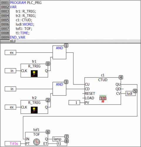 Program în codesys - automatizarea iluminatului în clasă