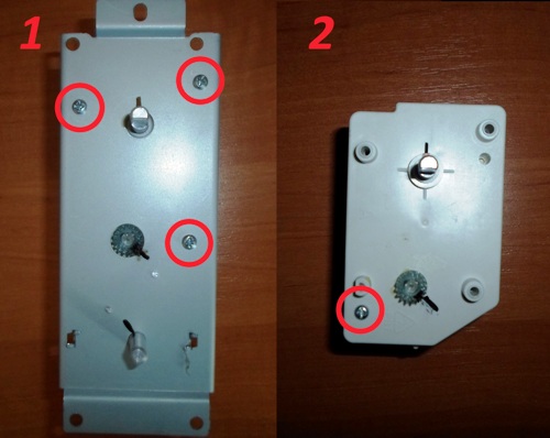 Șuruburi pe unitatea de control