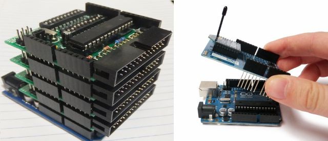 Arduino UNO cu un set de scuturi