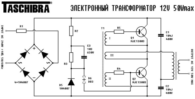 Circuitul electronic de transformare