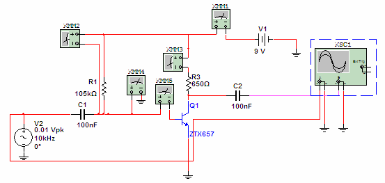 Simulare amplificator de curent alternativ