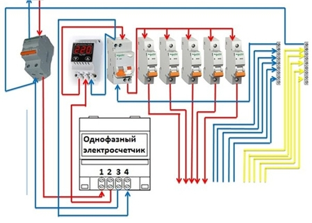 Placa de circuit cu releu de tensiune