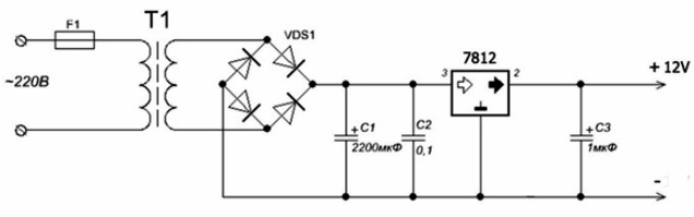 Circuit redresor stabilizat