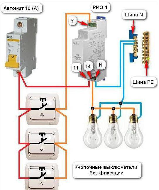 Schema de conectare a releului impulsului