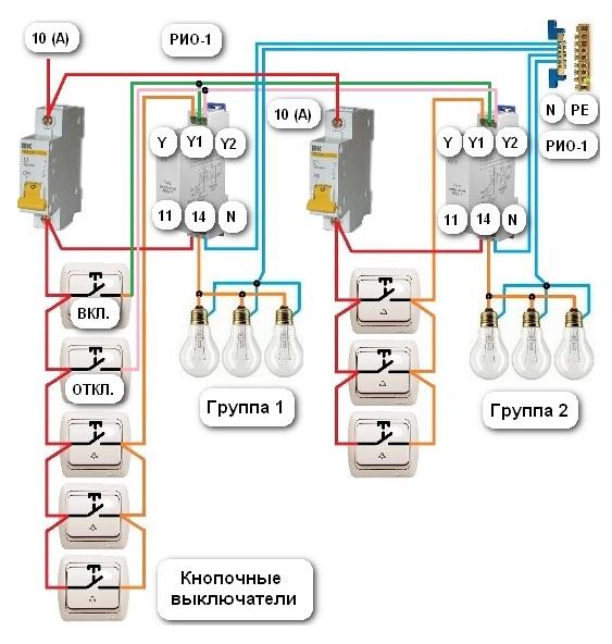 Schema de conectare a releului impulsului