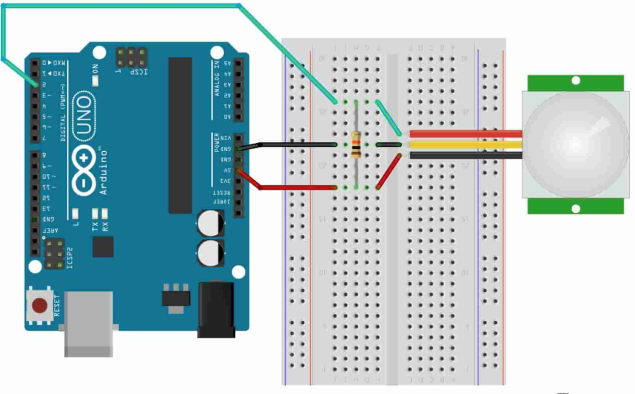 Schema de conectare a senzorului de mișcare