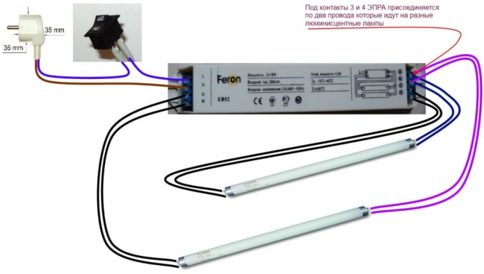 Circuitul lămpii cu balast electronic