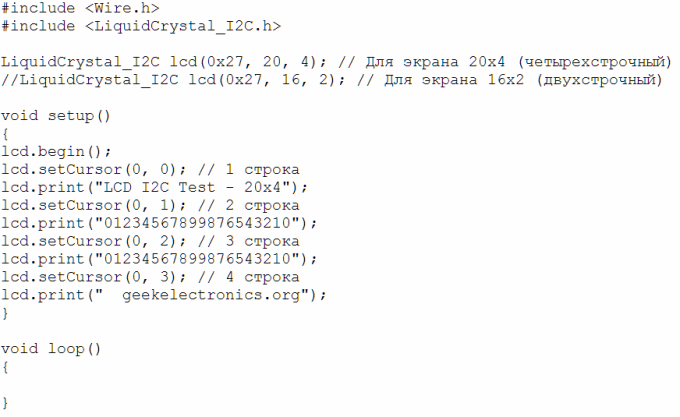 Program de lucru cu I2C