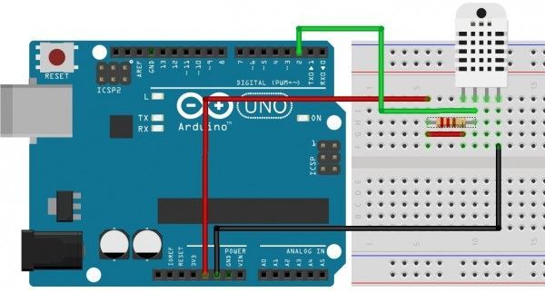 Schema de conectare pentru senzorul de umiditate la arduino