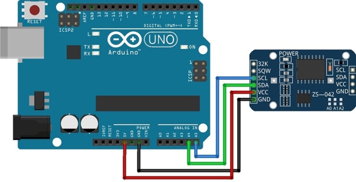 Schema de conexiune RTC la Arduino